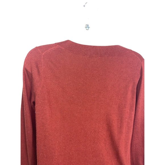 BANANA REPUBLIC Women's V-Neck Sweater in Dark Orange Size XS Wool Silk Acrylic - Picture 8 of 14